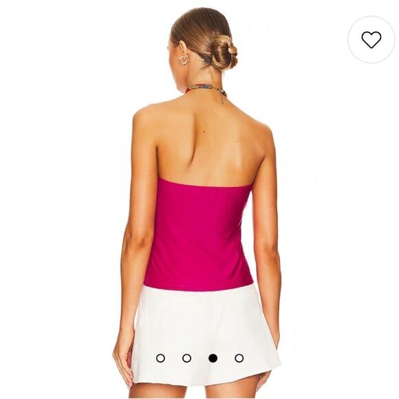 NWT Veronica Beard Akeeva Top in Fuchsia Size 12 beaded halterneck top - Picture 4 of 11